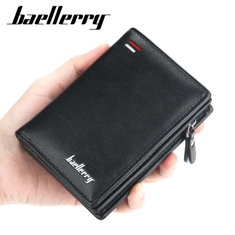 New Business Men Wallets Short Desigh Card Holder High Quality Male Purse New PU Leather Vintage Coin Holder Men Wallets
