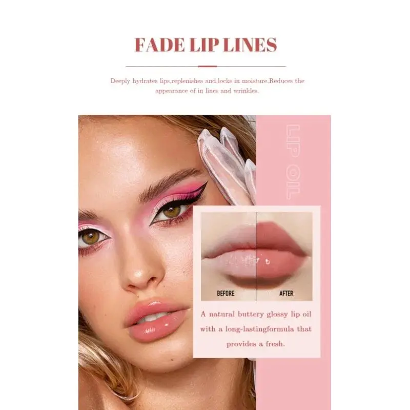 6pcs Set Small Bottle Hydrating Jelly Lip Oil Long Lasting Moisturizing Shimmer Gloss Smooth Care Non Sticky