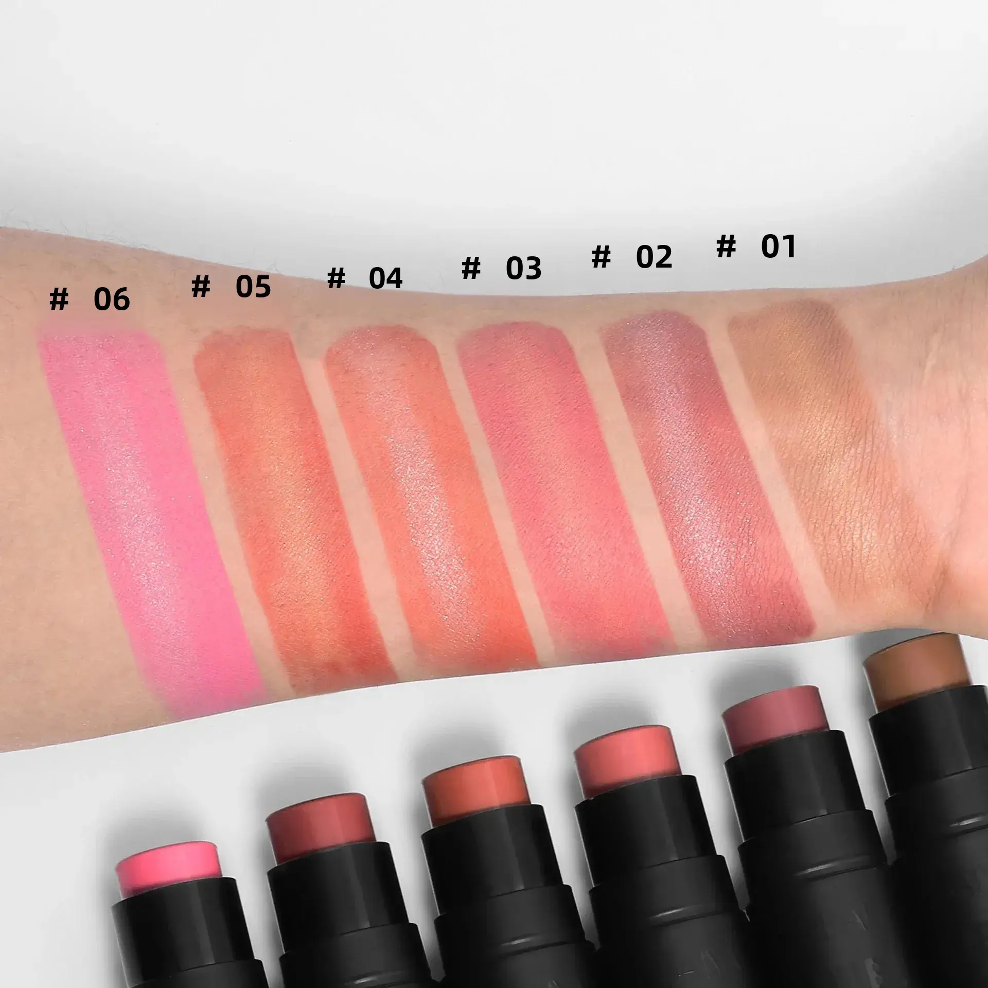 Velvety Sandwich Blush Highlighter Stick Long Lasting Rouge Tint Cream For Cheeks Lips Eyes Easy Blend Natural Look