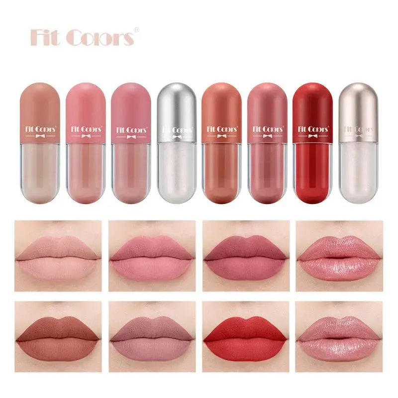 8pcs Velvet Finish Lip Gloss Set Long Lasting Liquid Lipstick Non Stick Easy Apply Mist Lipsticks Gift Beauty Makeup