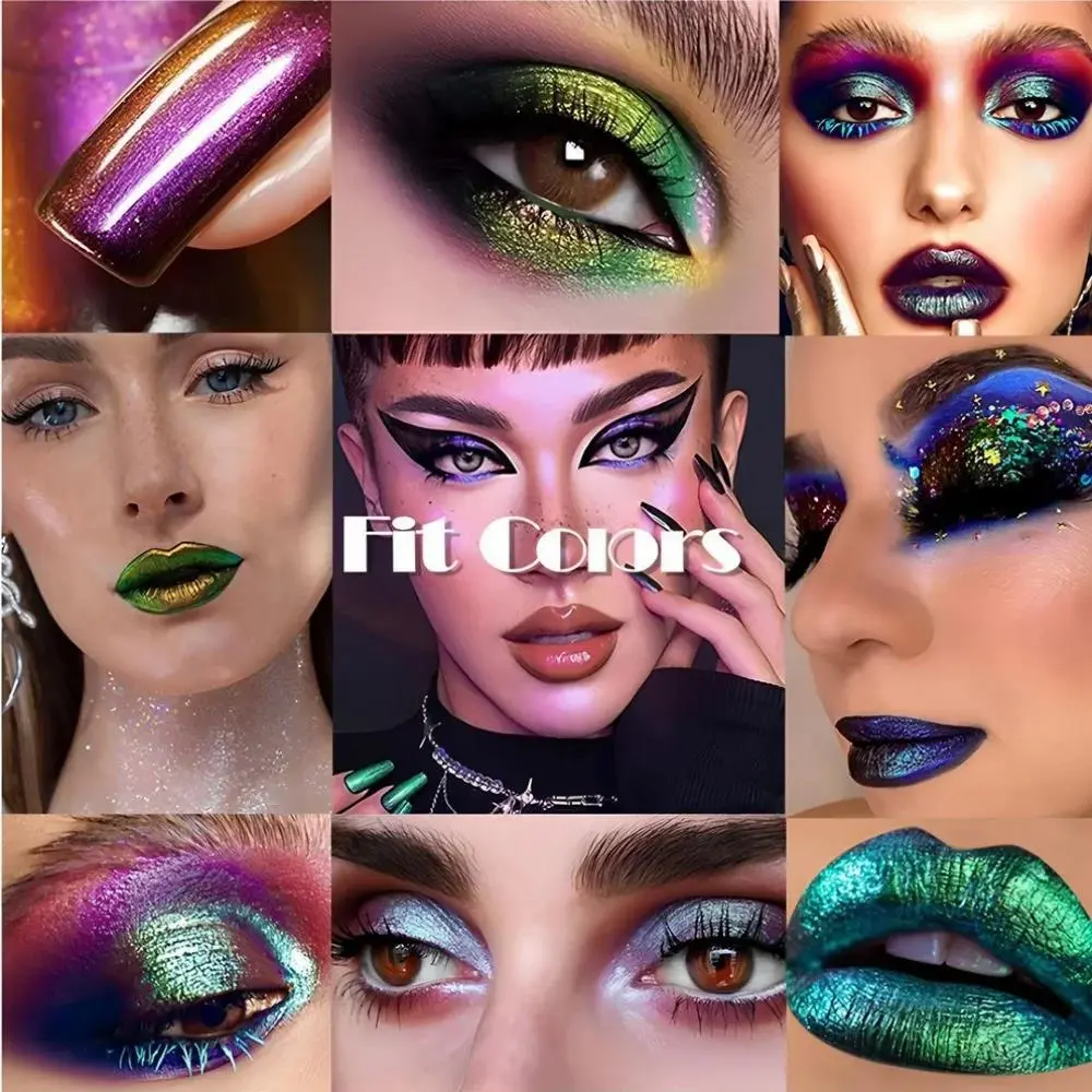 Glossy Metallic Eyeshadow Lipstick Set Liquid Glitter Pigment Optical Chameleon Face Beauty Makeup Cosmetic