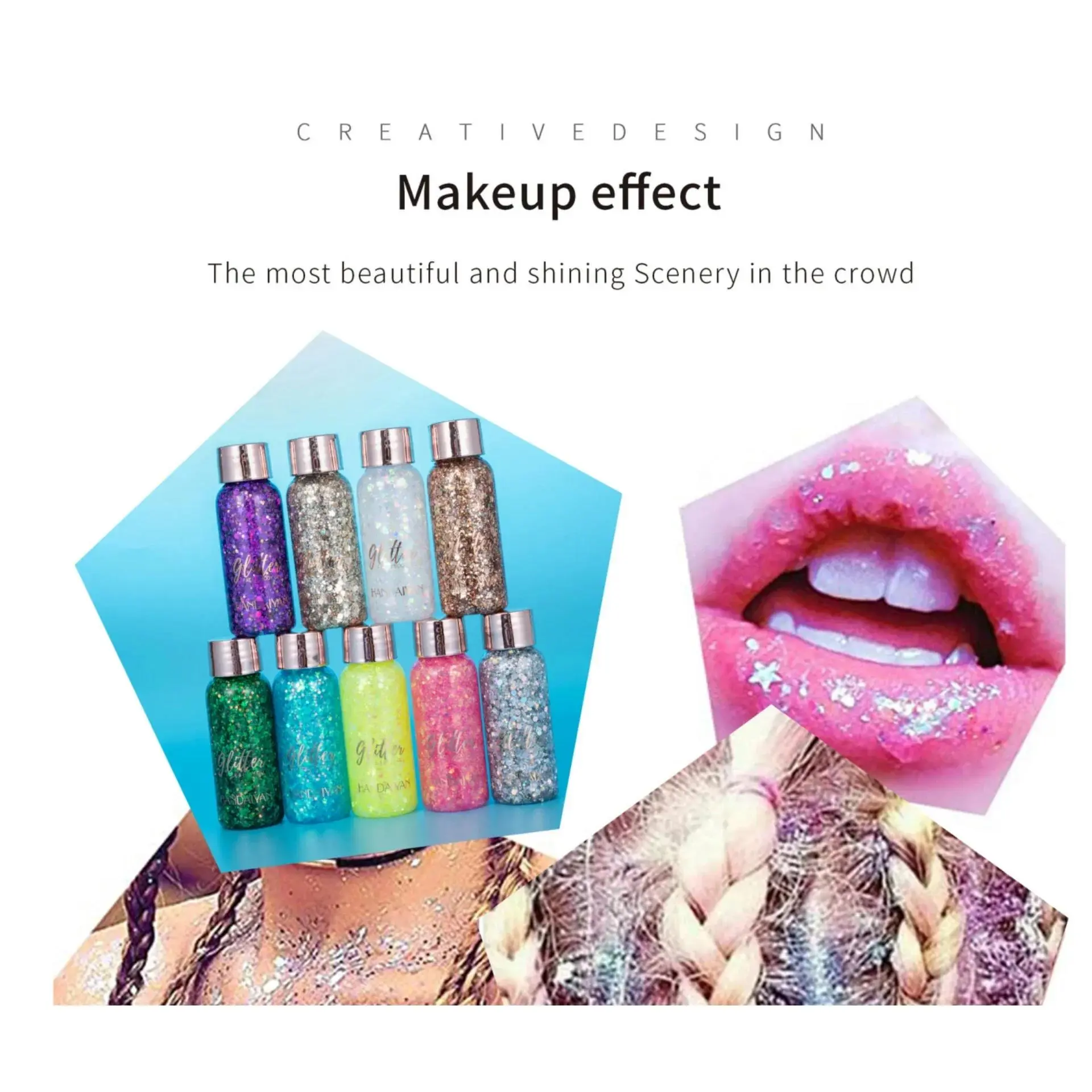 3Pcs Glitter Eyeshadow Set For Face Body Nail Art With Sequins Diamonds Perfect For Party Festival Makeup Decoration
