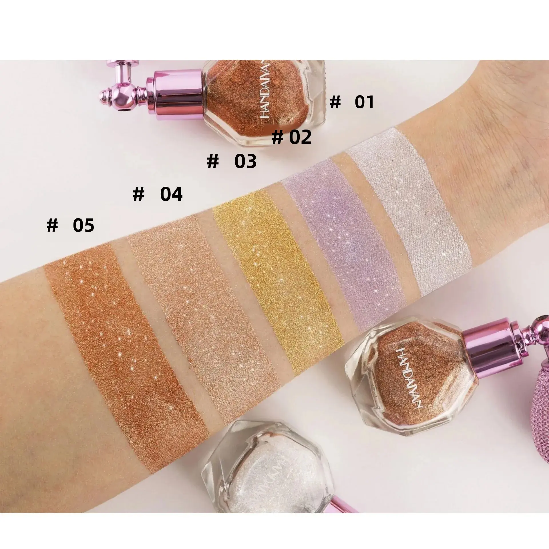 5 Color Shimmer Powder Spray For Body Face Hair Makeup Glitter Highlighter Brightening Sparkle Party Cosmetics