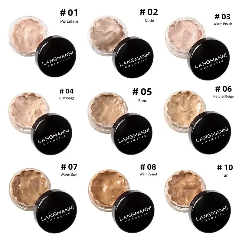 Full Coverage Liquid Concealer Waterproof Foundation Makeup Base Long Lasting Cream for Dark Circles Acne Natural Matte