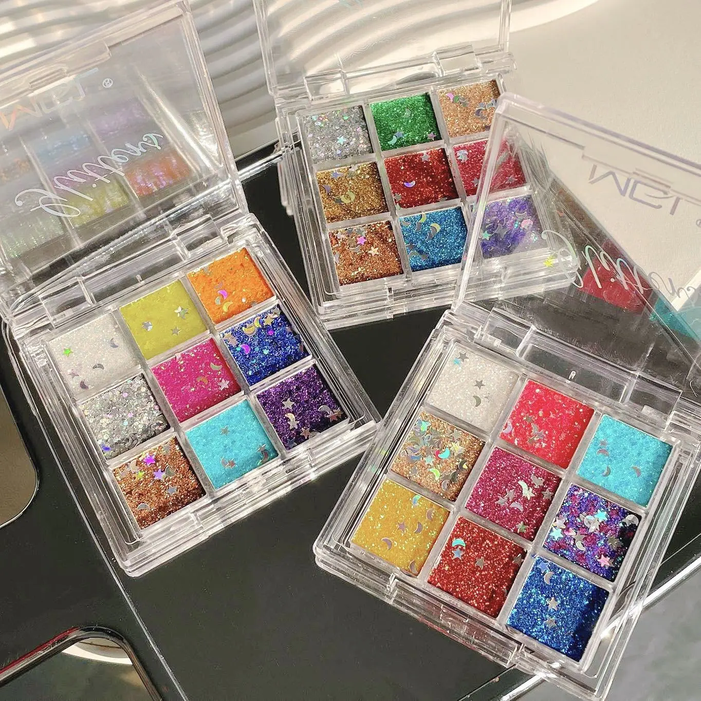 Glitter Gel for Eyes Hair Body Face Shimmer Diamond Eye Shadow Sequins Gel Cream Flashing Nail Stickers Festival Makeup Decor