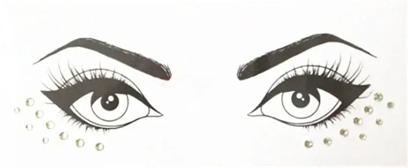 1PC Face Jewels Crystal Eyes Tattoos Transfer Eyeshadow Eyeliner Face Stickers Body Eye Accessories Glitter 4 Styles