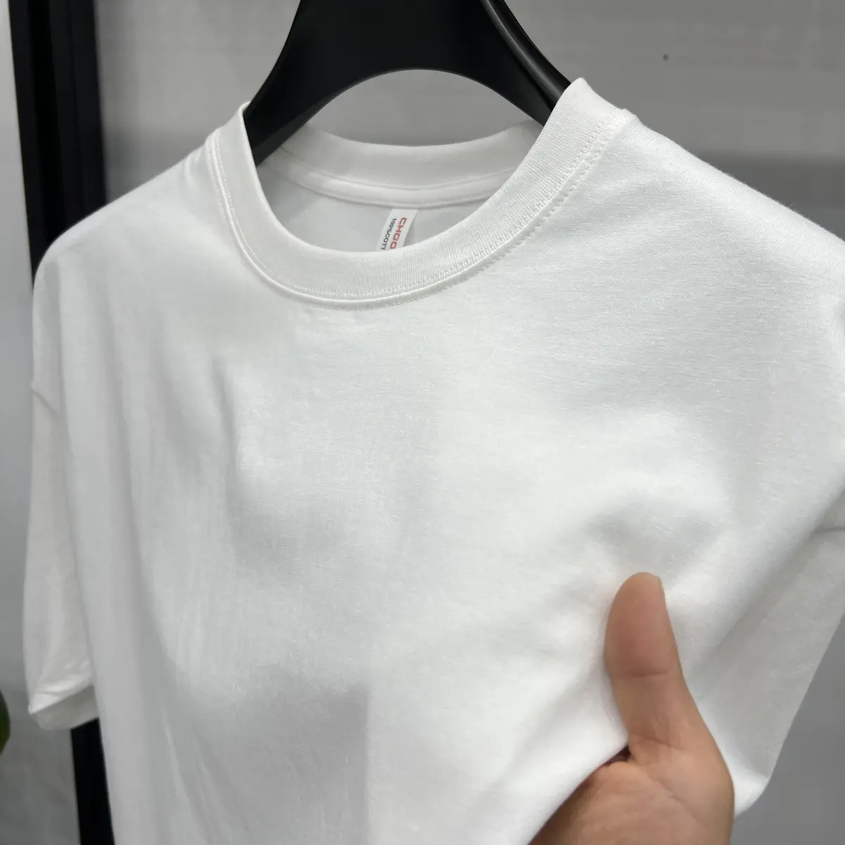High end 100% cotton short sleeve T-shirt men summer new casual trend couple style loose solid color breathable round neck top