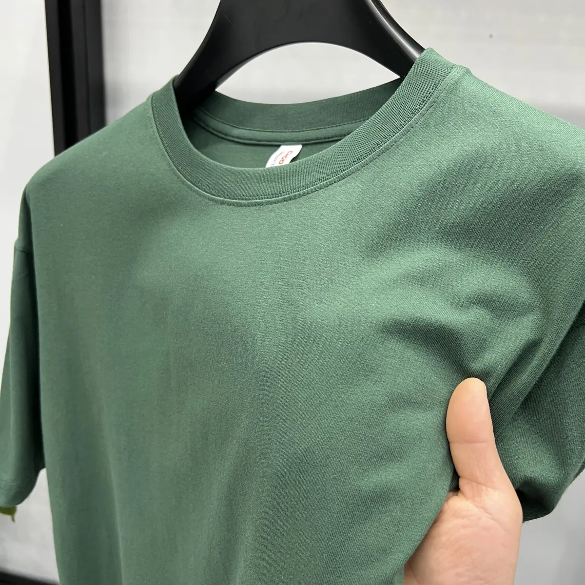 High end 100% cotton short sleeve T-shirt men summer new casual trend couple style loose solid color breathable round neck top