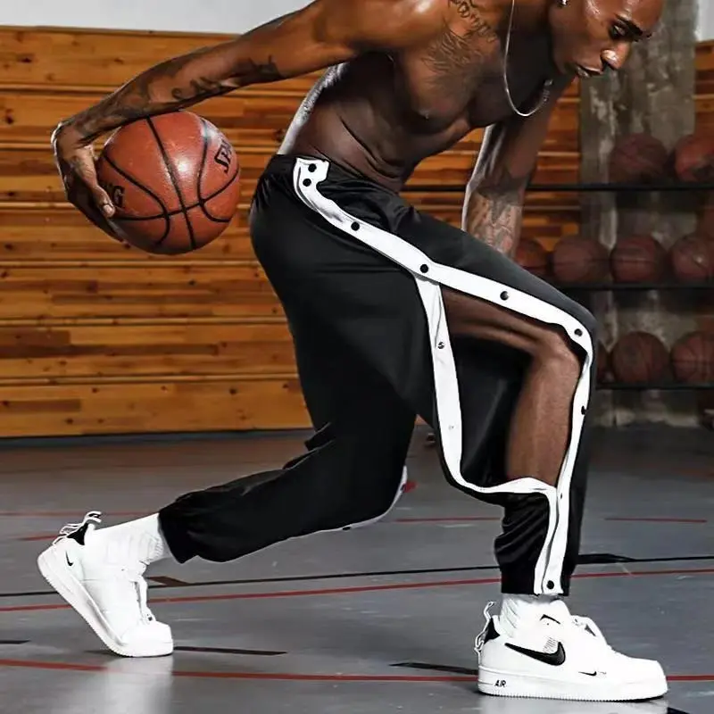 Summer thin breasted sports pants for men, versatile basketball, loose and versatile sports pants, straight leg trendy straight