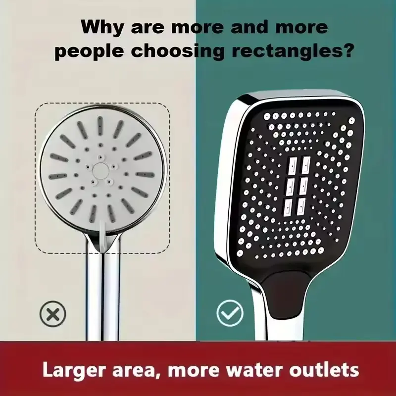 Adjustable Shower Head 3 Mode Rainfall Shower Large Flow Showerhead High Pressure Water Saving Shower Mixer Bathroom Accessories