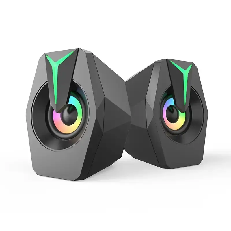 Altavoces Para Ordenador, Caja De Sonido Para PC, Micrófono Estéreo HIFI, USB, Con Cable, Con Luz LED Para Ordenador De Escrit