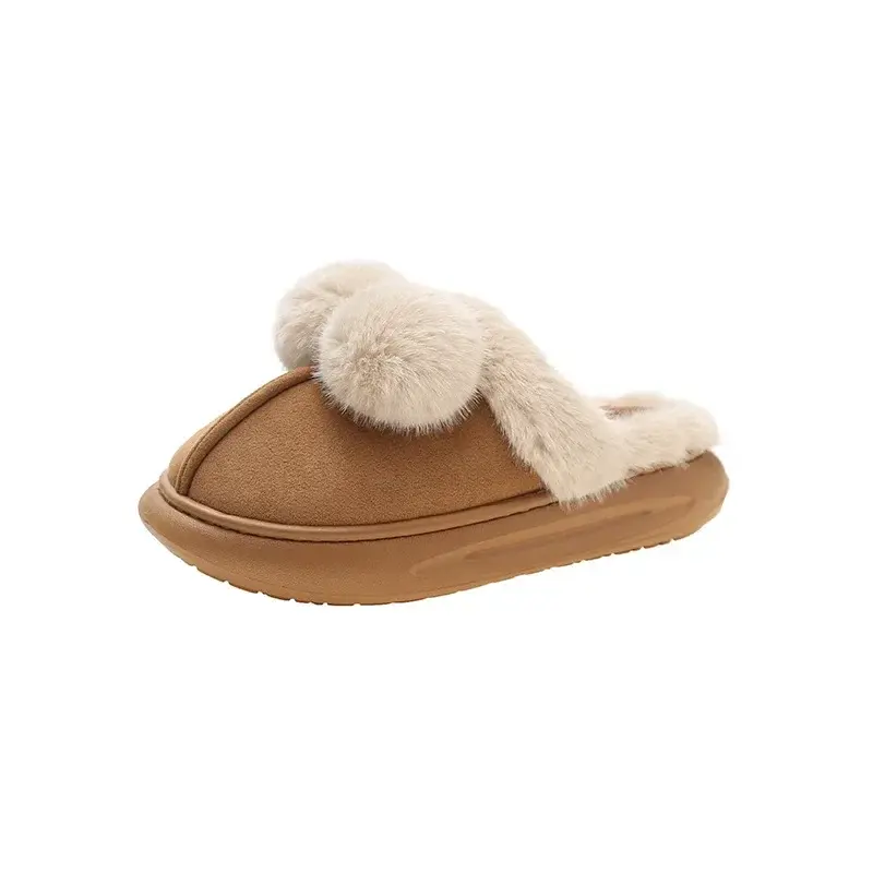 Winter Warm Home Fur Slippers Women Luxury Indoor Lightweight Soft Plush Cotton Shoes Indoor Bedroom Flat Fluffy Slippers 2024