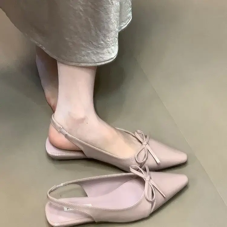Summer Fashion Butterfly-knot Women Sandals Shallow Slip On Slingbacks Ladies Casual Dress Street Style Flats Shoes
