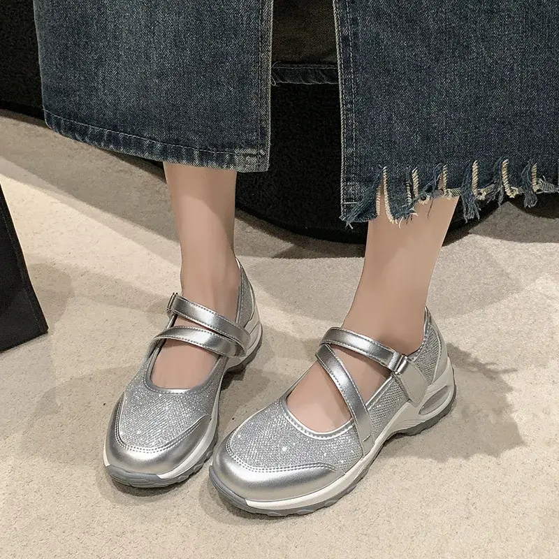 2025 Vulcanize Shoes Shallow Causal Sneakers New Breathable Mesh Increase Height Women's Sneakers Outdoor Zapatillas