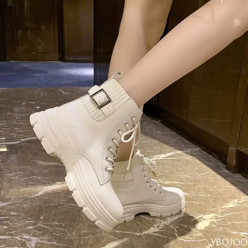 Winter New Fashion Belt Buckle Solid Color Splice Short Boots Women's Round Head  Soft Sole Shoes Warm Versatile Women's Shoes
