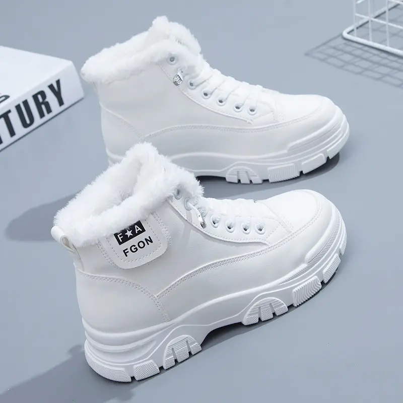 Women's Winter Shoes 2021 New Plus Velvet Thick Snow Boots Woman Thick-soled Sneaker Platform High Top Casual Short Ankle Boots