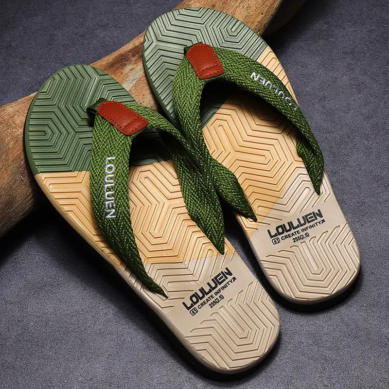 2023Brand Fashion Flip Flop Men High Quality Non-Slip Outdoor Beach Flip Flops Men Flat Casual Slippers Men Chinelo Masculino