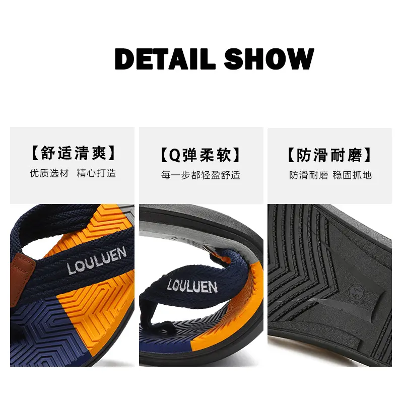 2023Brand Fashion Flip Flop Men High Quality Non-Slip Outdoor Beach Flip Flops Men Flat Casual Slippers Men Chinelo Masculino