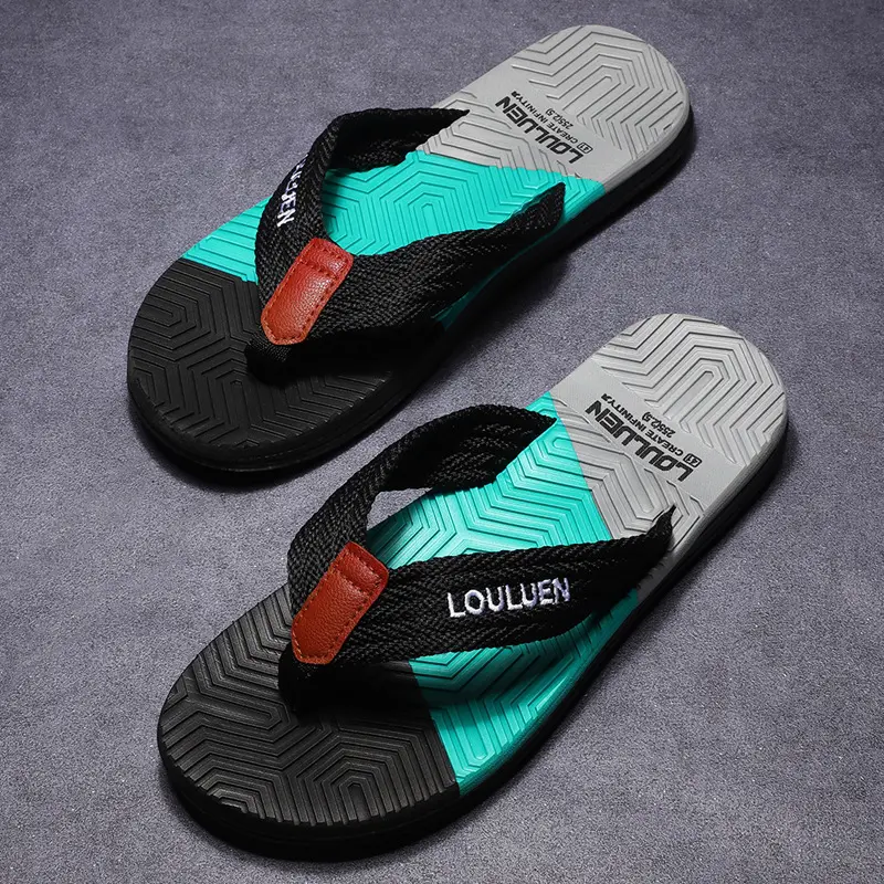 2023Brand Fashion Flip Flop Men High Quality Non-Slip Outdoor Beach Flip Flops Men Flat Casual Slippers Men Chinelo Masculino