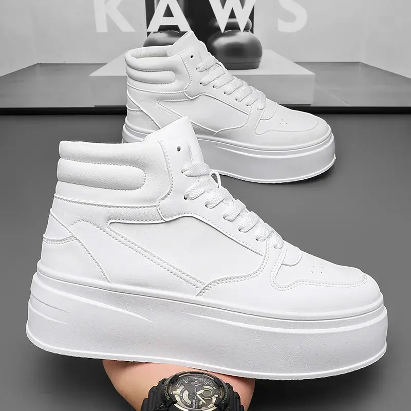 Men Casual Sneakers Platform Ankle Boots High-top Thick Bottom Sneakers Male Outdoor Basketball Shoes Sport Trainers 2025