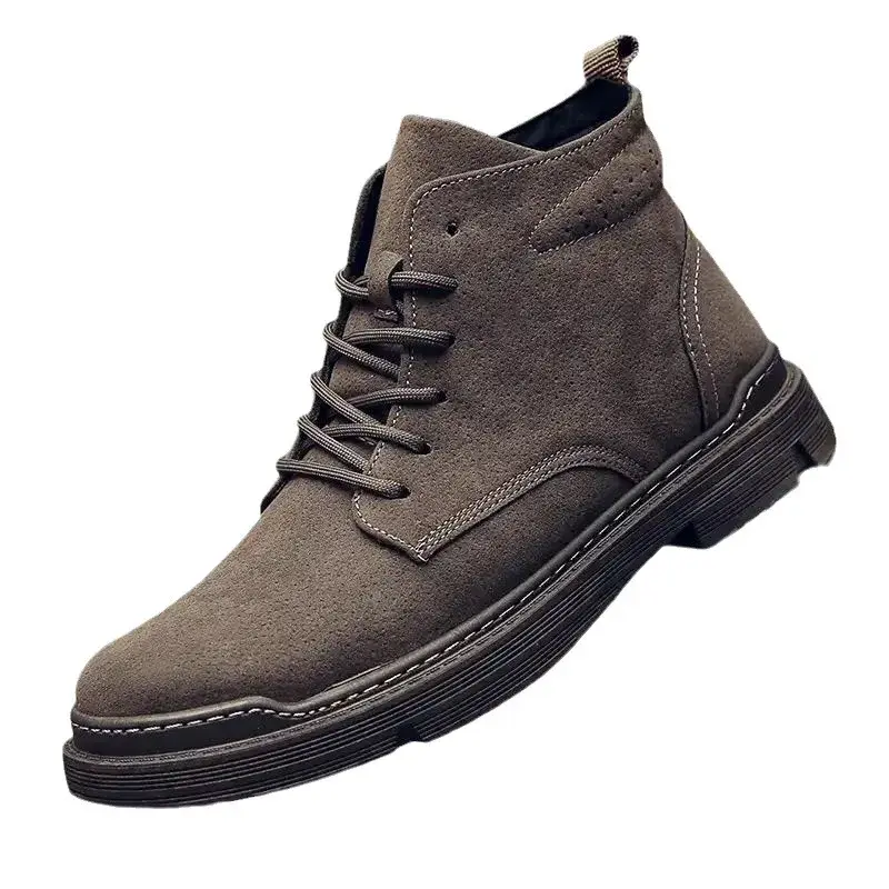 2025 Men Boots Leather Ankle Boot Mens Winter Work Shoes Men's Platform Snow Boots Male Casual Tooling Boot