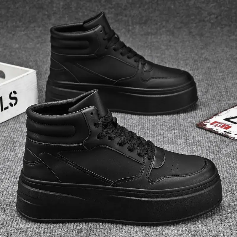 Men Casual Sneakers Platform Ankle Boots High-top Thick Bottom Sneakers Male Outdoor Basketball Shoes Sport Trainers 2025