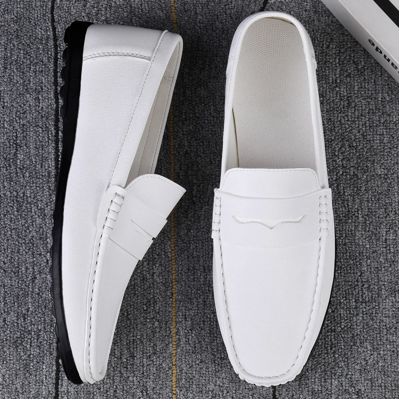 Leather men's shoes summer new driving flat casual style men's shoes trendy fashion outdoor lazy loafers men's shoes