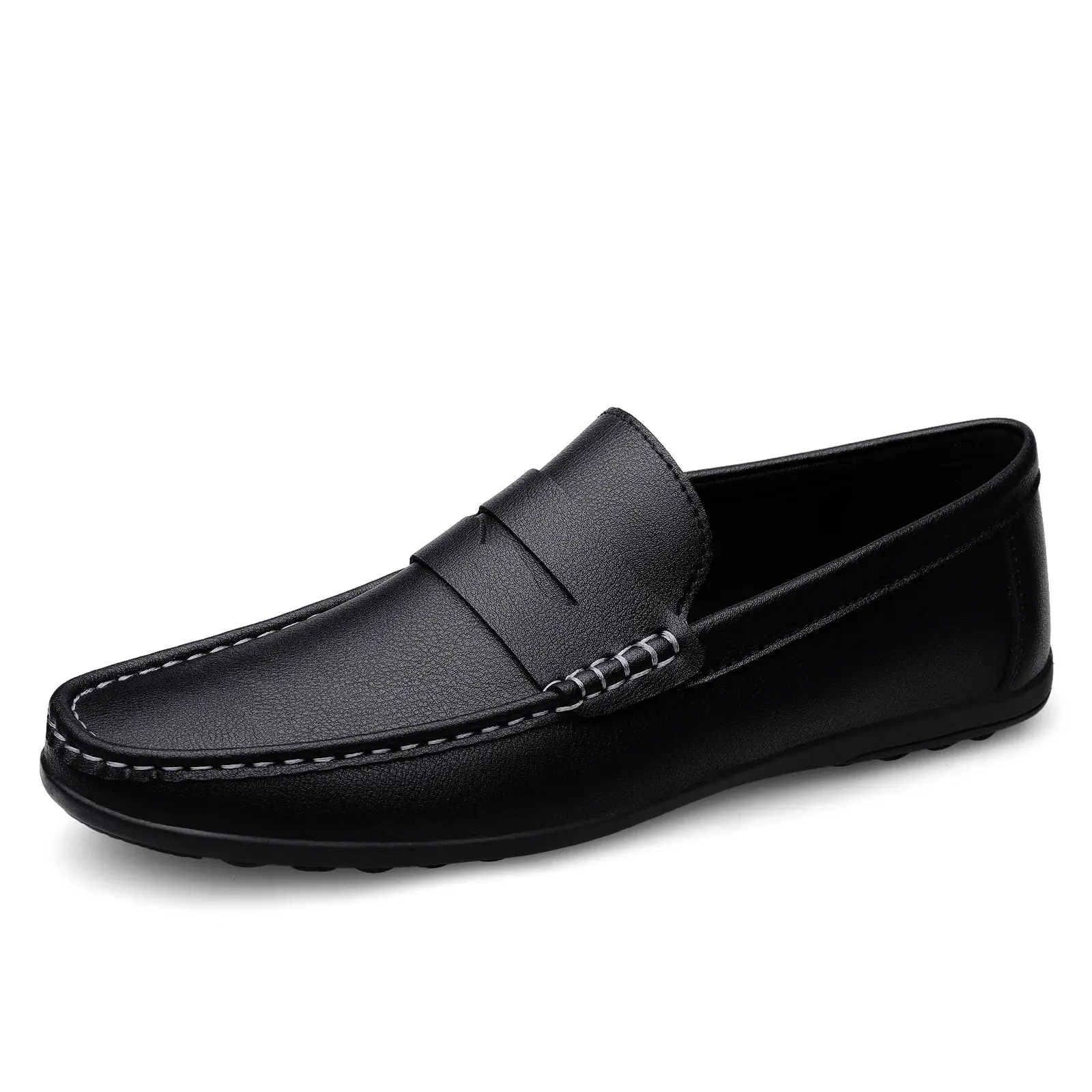 Leather men's shoes summer new driving flat casual style men's shoes trendy fashion outdoor lazy loafers men's shoes