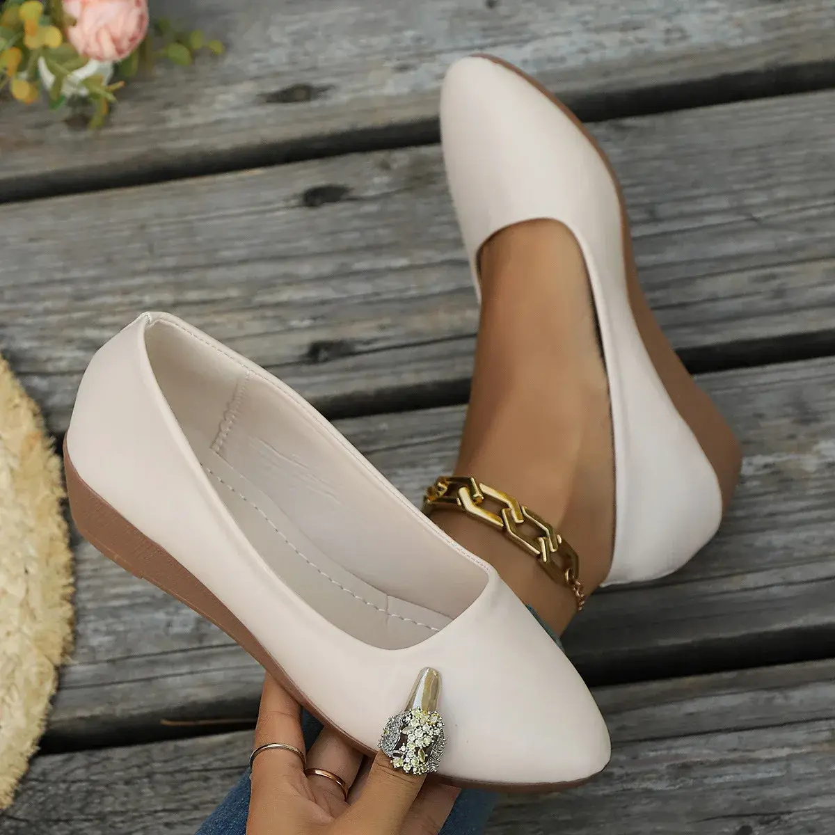 Woman Flats High Quality Fashion Women Shoes Round Toe non Slip shoes Rubber Ballet Plus Size Cozy footwear ﻿2025