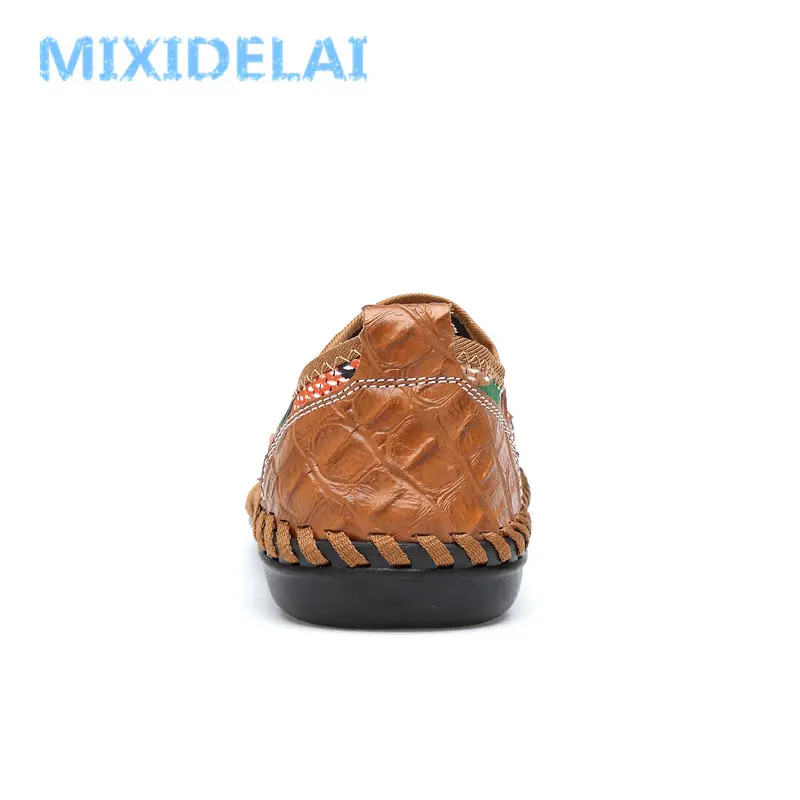 MIXIDELAI Brand Men Shoes 2024 Summer Breathable Mesh Shoes Mens Casual Shoes Leather Fashion Summer Shoes Man Soft Comfortable