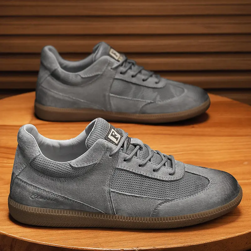 Spring Genuine Leather Men Shoes Outdoor Non-slip Walking Shoes Breathable Mesh Men's Casual Shoes Luxury Men Sneakers Size 47