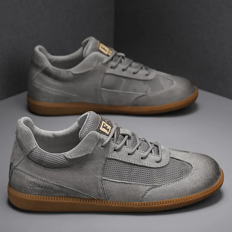 Spring Genuine Leather Men Shoes Outdoor Non-slip Walking Shoes Breathable Mesh Men's Casual Shoes Luxury Men Sneakers Size 47