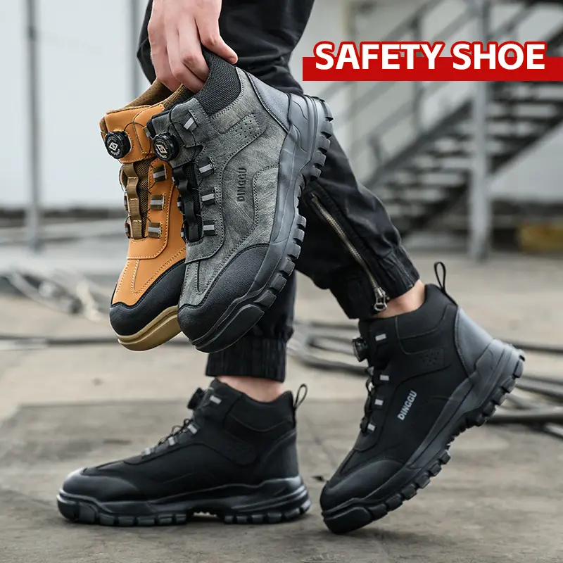 High top Steel toe Work Safety Shoes Waterproof Protective Shoes Hiking Work Boots Anti-smash Anti puncture Indestructible Boots