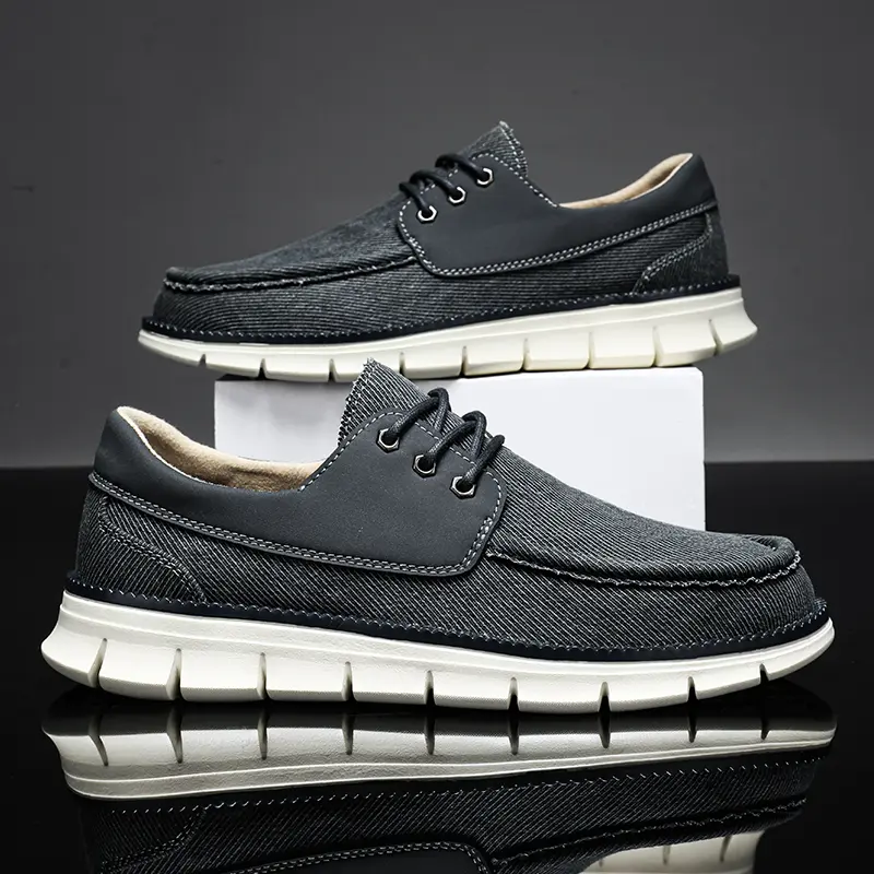 Spring Men's Canvas Shoes Breathable Casual Shoes Brand Men Loafers Lightweight Boat Shoes Walking Vulcanized Shoes Sneakers