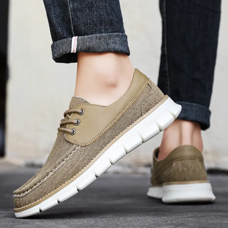 Spring Men's Canvas Shoes Breathable Casual Shoes Brand Men Loafers Lightweight Boat Shoes Walking Vulcanized Shoes Sneakers
