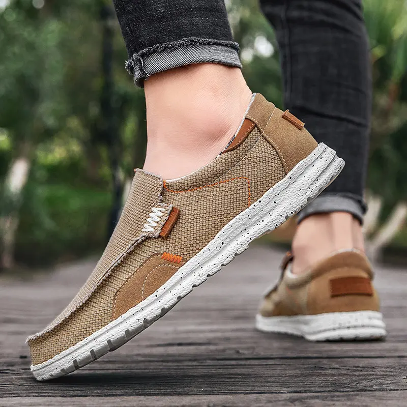 New Men's Vulcanize Shoes Fashion Canvas Shoes Men Breathable Casual Flats Shoes Outdoor Male Sneakers Loafers Zapatos Hombre