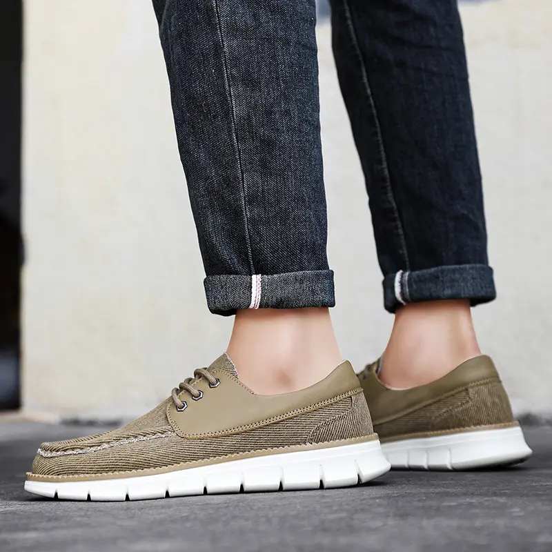 Spring Men's Canvas Shoes Breathable Casual Shoes Brand Men Loafers Lightweight Boat Shoes Walking Vulcanized Shoes Sneakers