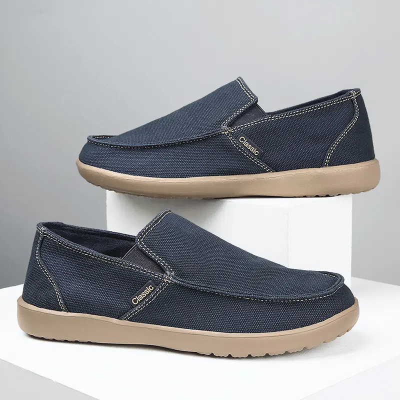 Fashion Men's Sneakers Canvas Breathable Men's Walking Driving Shoes Comfortable Outdoor Men Flats Casual Shoes Tenis Masculino