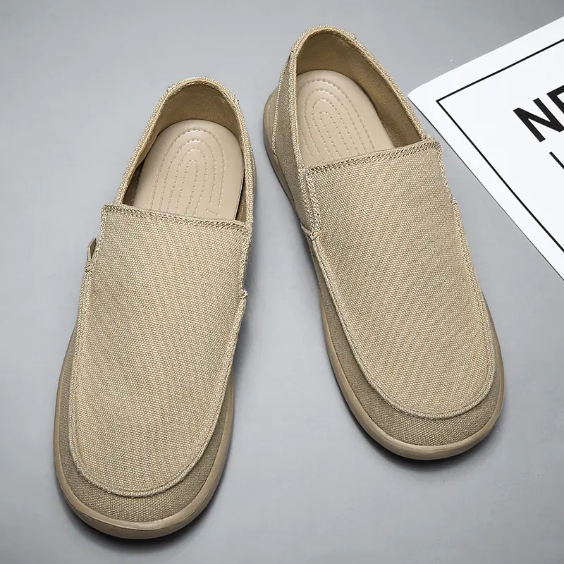 Fashion Men's Sneakers Canvas Breathable Men's Walking Driving Shoes Comfortable Outdoor Men Flats Casual Shoes Tenis Masculino