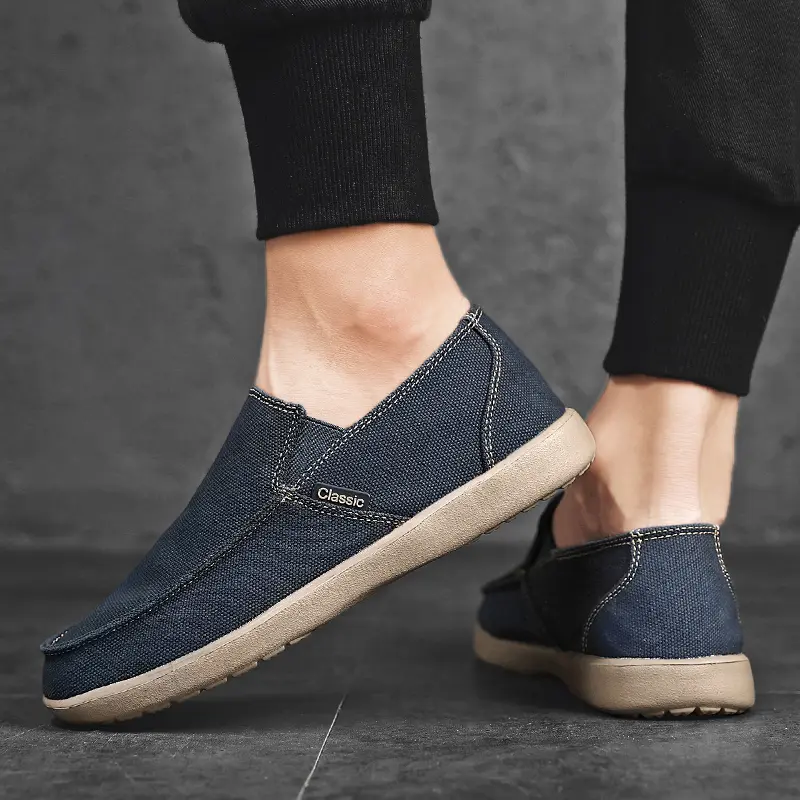Fashion Men's Sneakers Canvas Breathable Men's Walking Driving Shoes Comfortable Outdoor Men Flats Casual Shoes Tenis Masculino