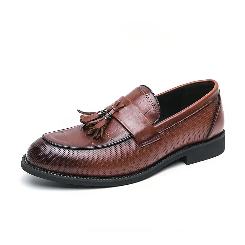 Men's Loafers Luxury Brand Leather Dress Shoes Breathable Slip-On Solid Formal Casual Shoes Handmade Designer Men Shoes Mocassin