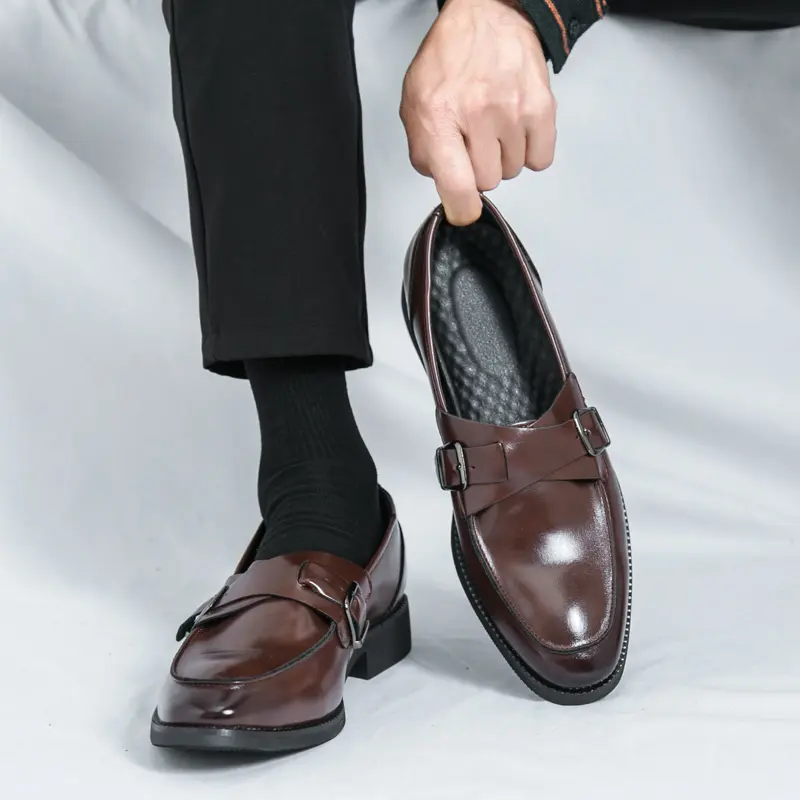 Men's Loafers Luxury Brand Leather Dress Shoes Breathable Slip-On Solid Formal Casual Shoes Handmade Designer Men Shoes Mocassin