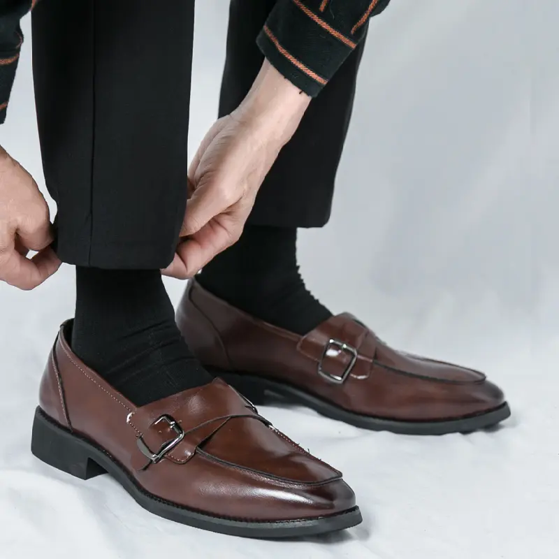 Men's Loafers Luxury Brand Leather Dress Shoes Breathable Slip-On Solid Formal Casual Shoes Handmade Designer Men Shoes Mocassin