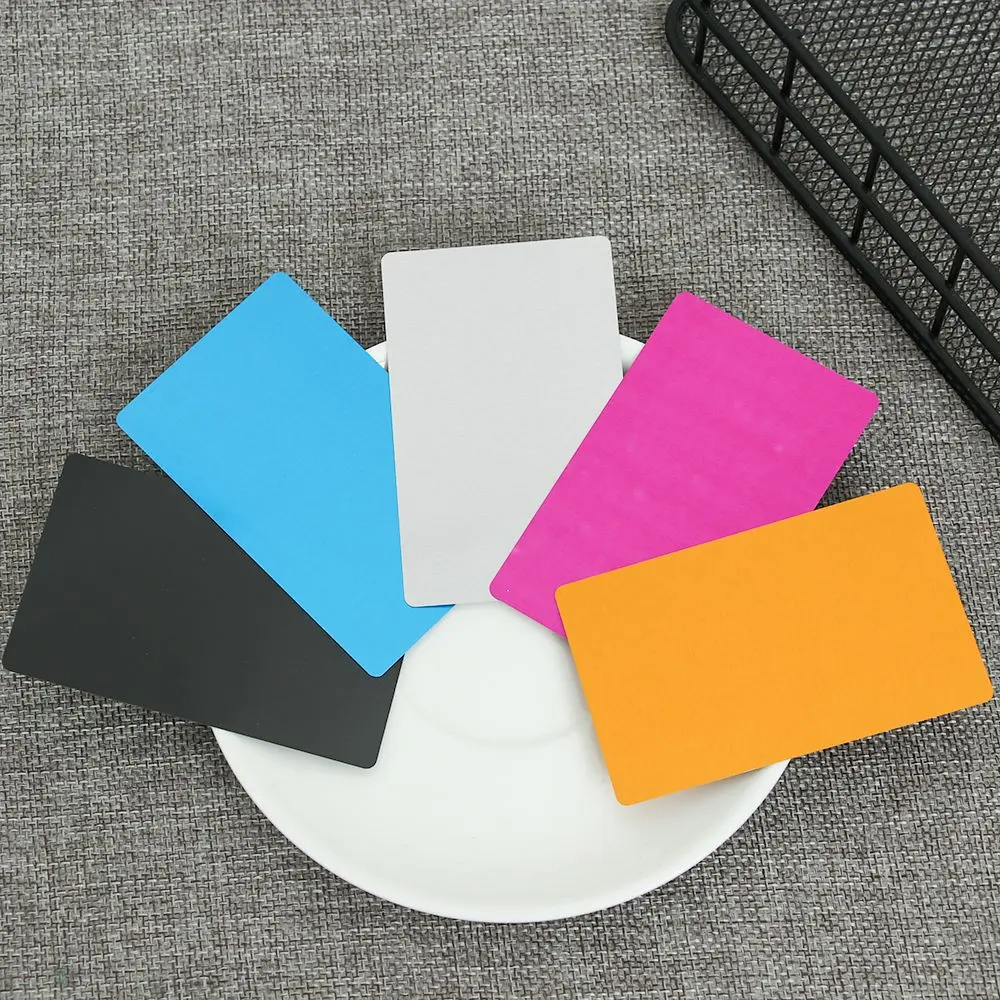 50Pcs/Set Portable Aluminum Blank Laser Engraving Cards Metal Business Card  Special Logo Printing Customizable Office Supplies