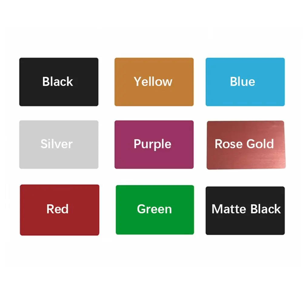 50Pcs/Set Portable Aluminum Blank Laser Engraving Cards Metal Business Card  Special Logo Printing Customizable Office Supplies