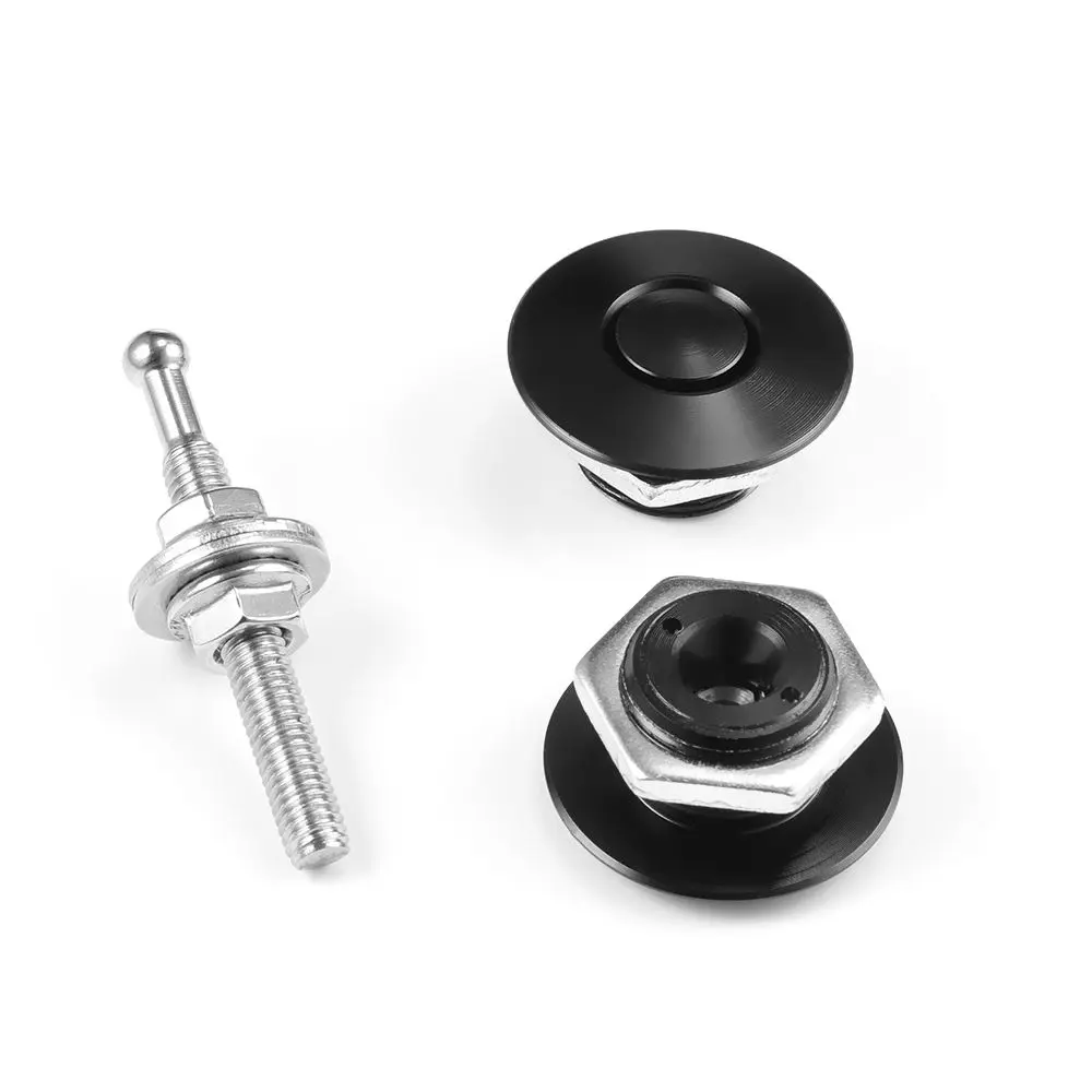 1pc Aluminum Push Button Billet Quick Release Racing Car Front Bumper Hood Pin Engine Bonnet Lock Latch Clip Body Kit