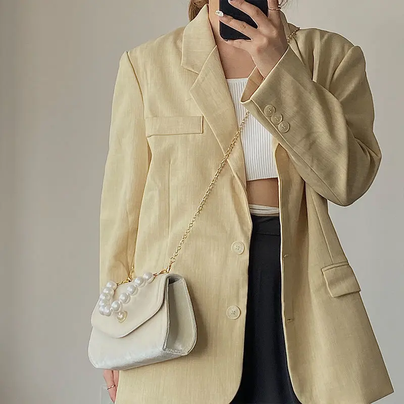 Retro Pearl Chain Ladies Small Handbags Vintage Square Shoulder Bag for Women Evening Clutch Purse Fashion Female Crossbody Bags