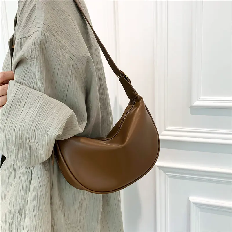 Fashion Soft PU Leather Women's Crossbody Bags Simple Portable Ladies Shoulder Bag Handbags Commuter Female Hobos Underarm Bag