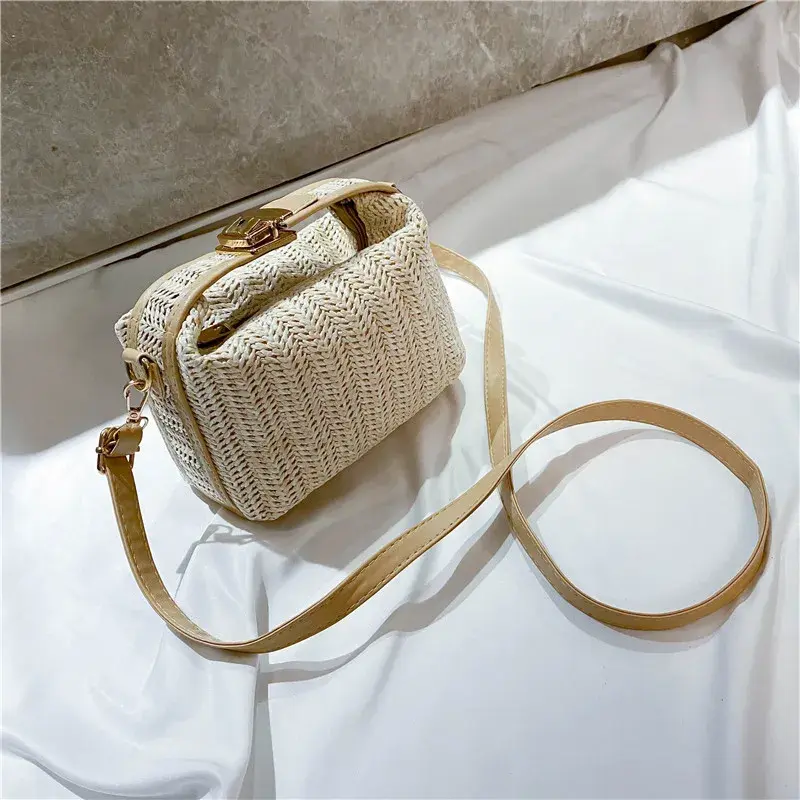 Simple Casual Ladies Straw Shoulder Bag Summer Female Travel Clutch Purse Handbags Fashion Woven Women's Small Crossbody Bags