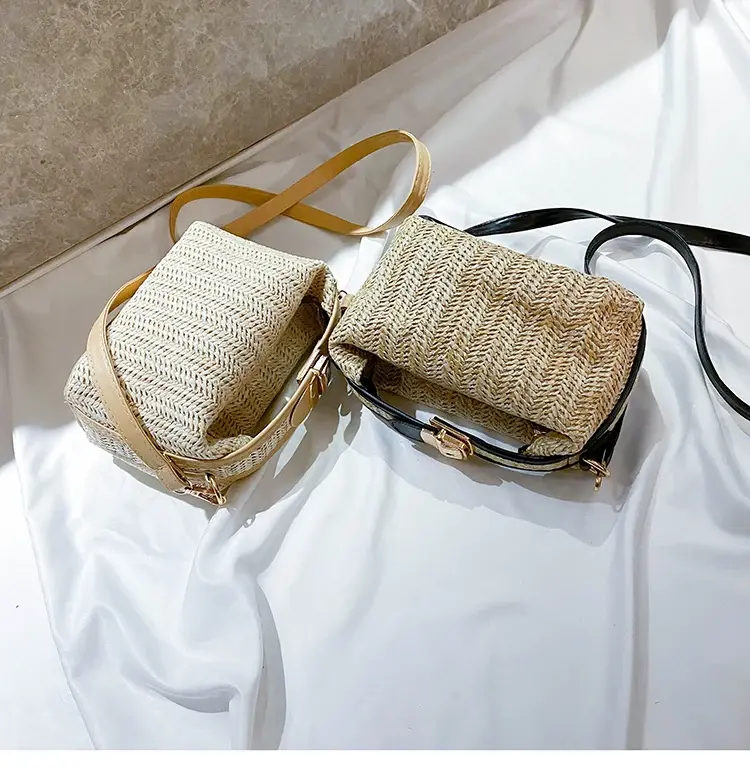 Simple Casual Ladies Straw Shoulder Bag Summer Female Travel Clutch Purse Handbags Fashion Woven Women's Small Crossbody Bags